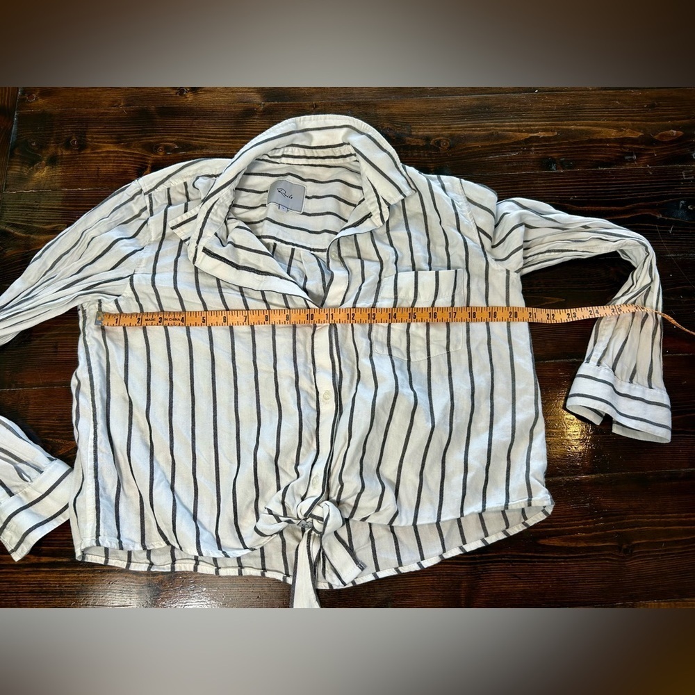 Rails Val storm stripe tie front shirt size large - Picture 7 of 8
